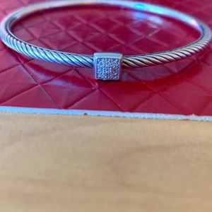 Authentic David Yurman confetti bangle bracelet w/diamond Size PETITE